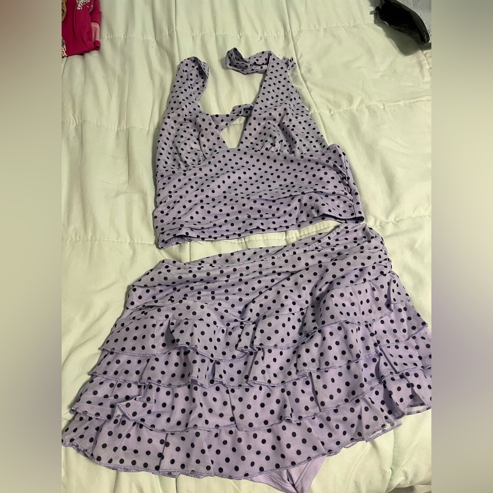 Purple Polka Dot Two-Piece Set
